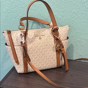 Michael Kors Tan and Cream Satchel